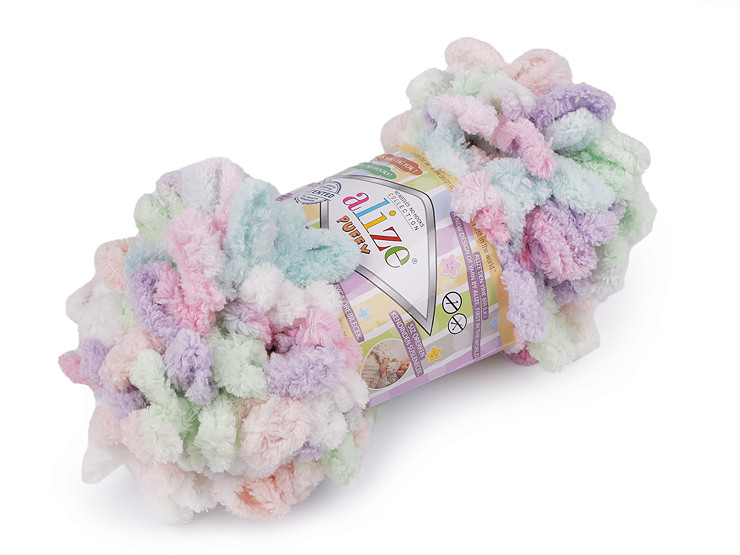 Fil à tricoter chenille Alize Puffy color, 100 g