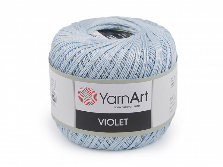Fil à crochet en coton Violet, 50 g