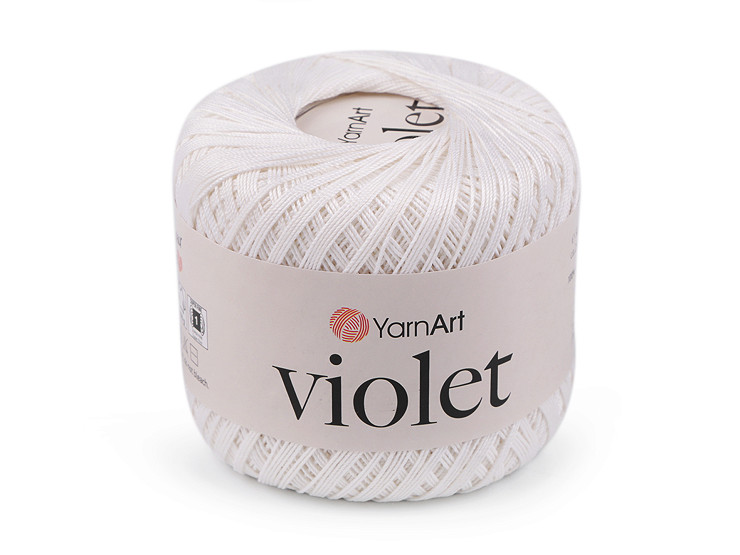 Fil à crochet en coton Violet, 50 g