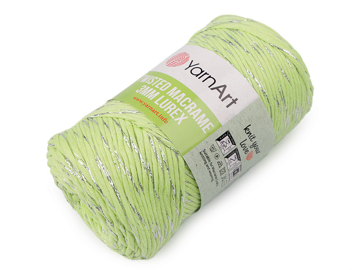 Twisted Knitting Yarn Macrame Lurex 250 g