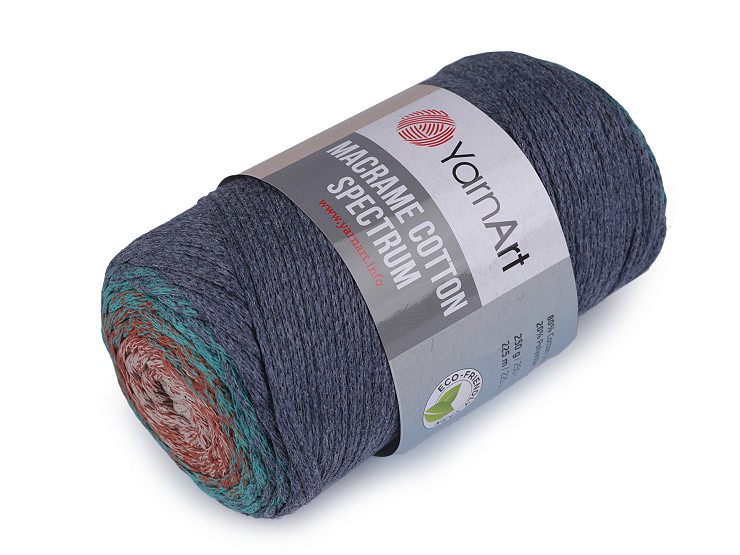 Fil à tricoter Macramé Cotton Spectrum, 250 g