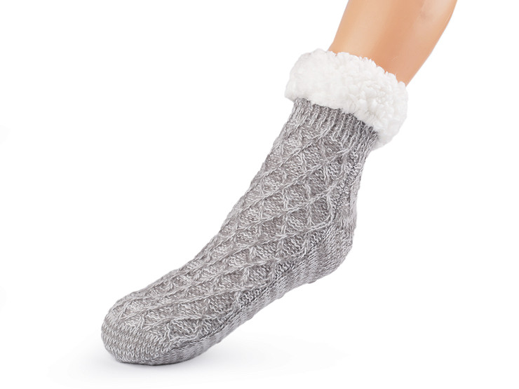 Wintersocken für Damen/Mädchen mit Fell und Anti-Rutsch Emi Ross