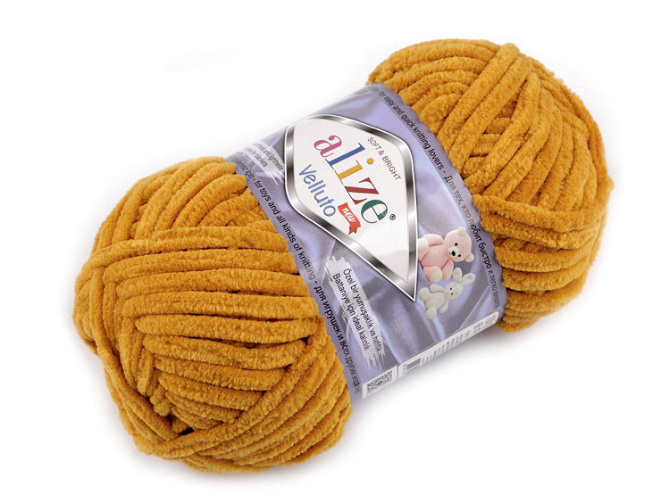 Knitted chenille yarn Alize Velluto 100 g