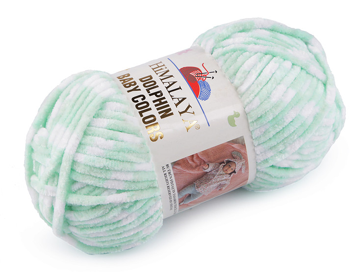 Fil à tricoter chenille Dolphin Baby Colors, 100 g