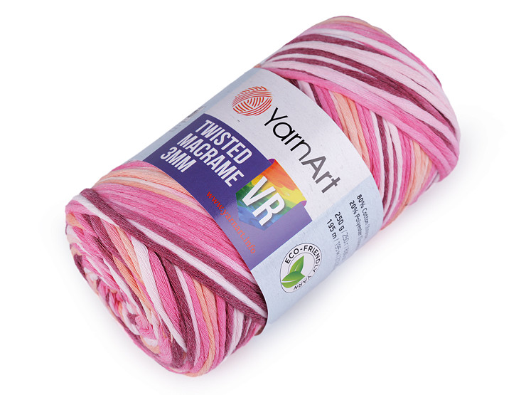 Knitting yarn Twisted Macrame 250 g, combing