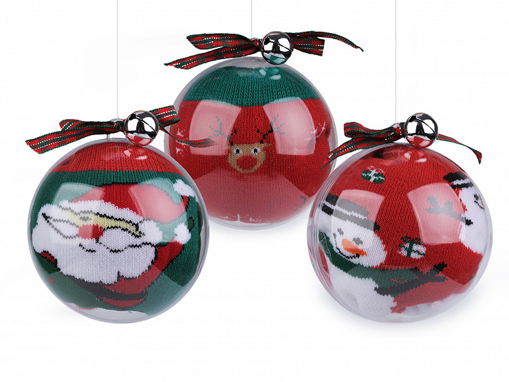 Chaussettes thermiques de Noël pour enfants dans une boule cadeau avec grelot
