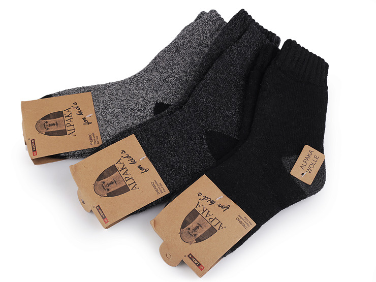 Lot de 2 paires de chaussettes laine/alpaga (gris