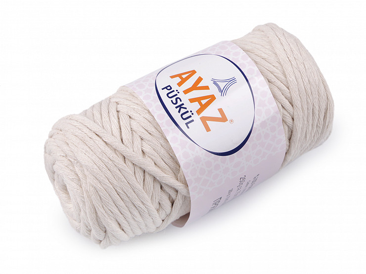 Hilo de algodón Püskül para tricotar 250 g Macramé