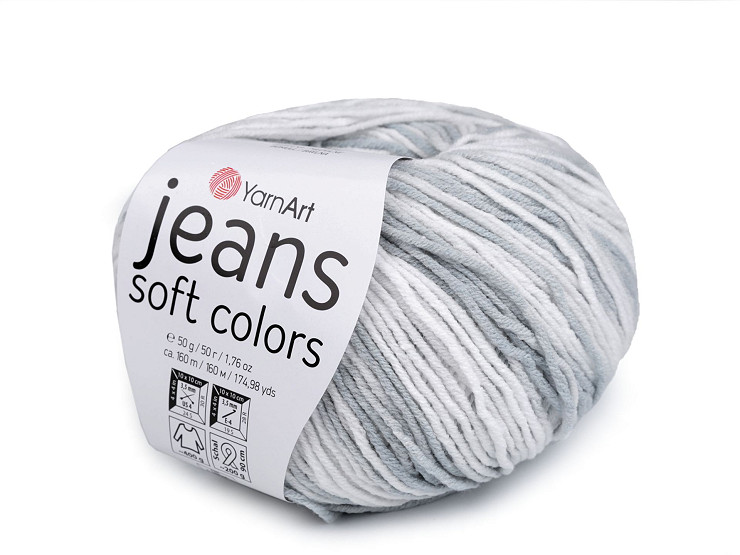 Filato per maglieria Jeans, colore delicato, peso: 50 g