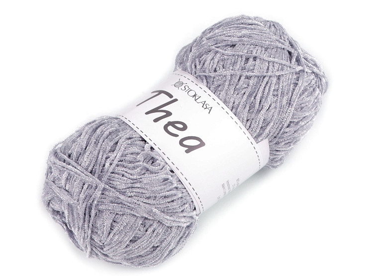 Pelote de laine chenille Thea avec lurex, 100 g