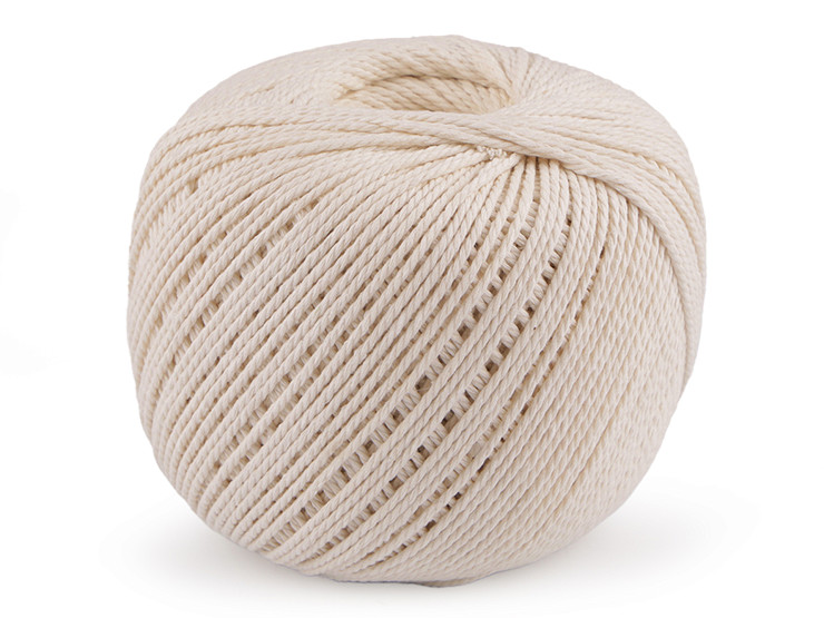 Fil de coton pour macramé, Ø 2 mm, peigné