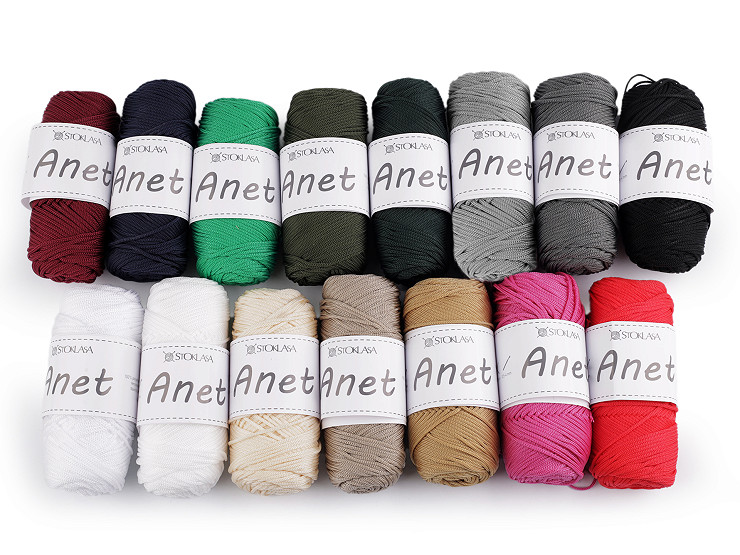 Knitting and crochet yarn Anet macrame Ø2 mm 90 g