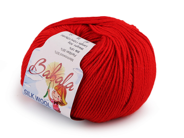 Wool, silk knitting yarn Babala 50 g