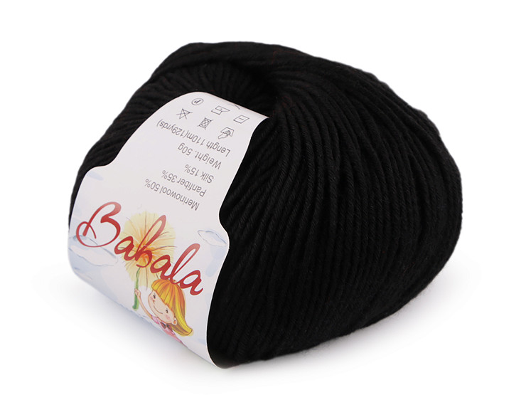 Wool, silk knitting yarn Babala 50 g