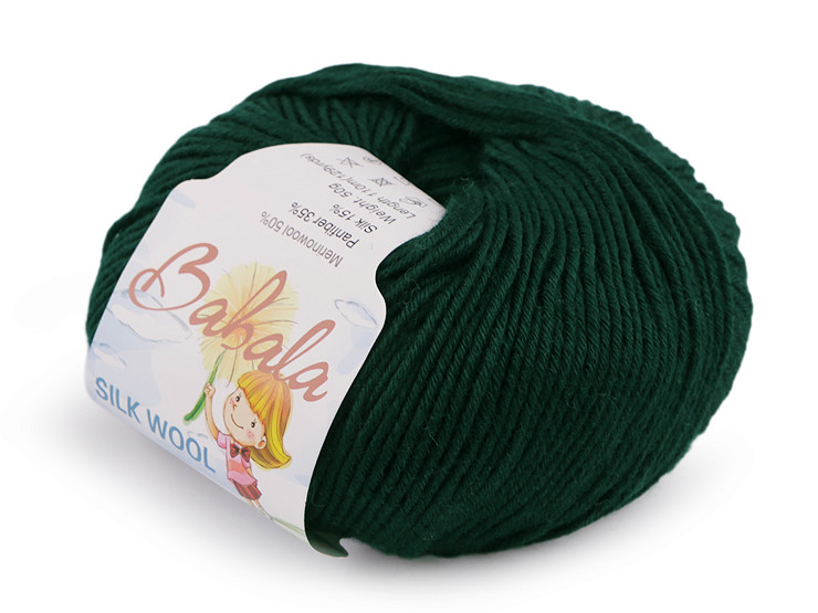 Wool, silk knitting yarn Babala 50 g