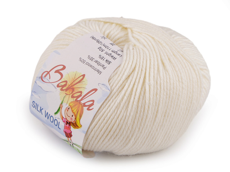 Fire de tricotat din lână, mătăsoasă Babala 50 g