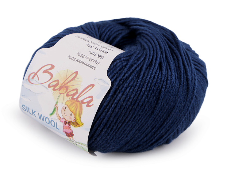 Wool, silk knitting yarn Babala 50 g