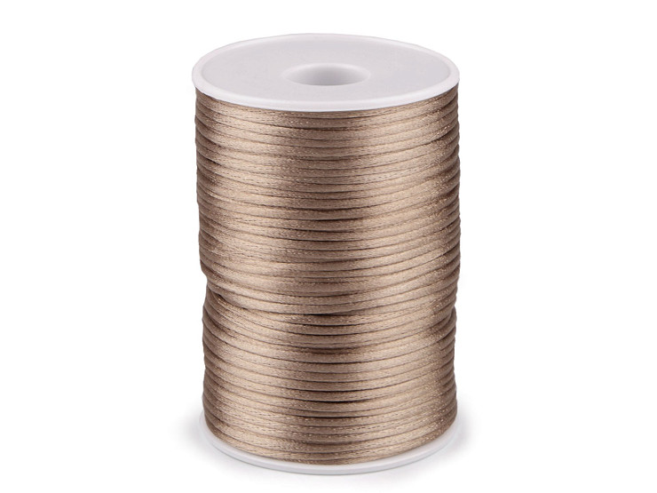 Cordon queue de rat, polyester satin, Ø 2mm 
