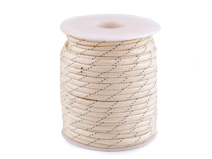 Cordon polyester, Ø 4 mm, avec fil réfléchissant