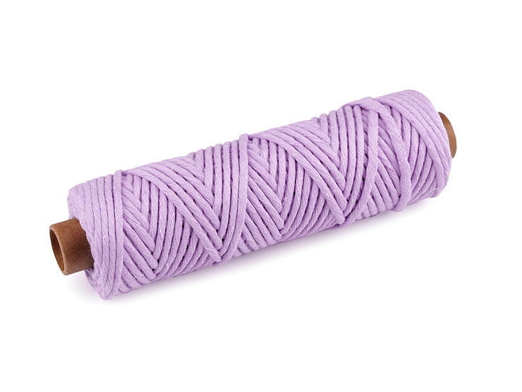 Cordon en coton macramé, Ø 3 mm, peigné