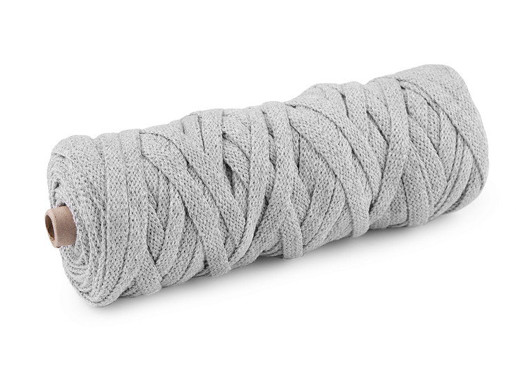 Bavlněná šňůra plochá tkaná / macrame šíře 8-10 mm