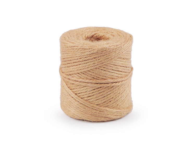 Spago / cordoncino di iuta, dimensioni: Ø 2 mm, per maglia e uncinetto, 100 g