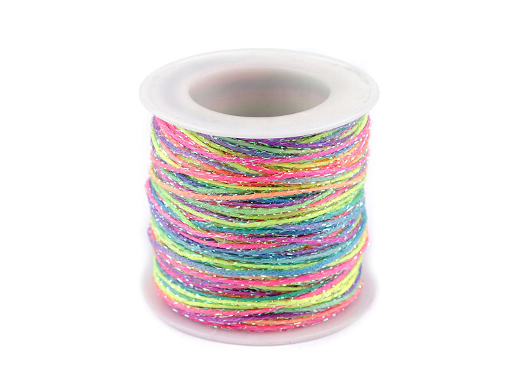 Cordón arco iris con efecto Lurex y AB, Ø1 mm