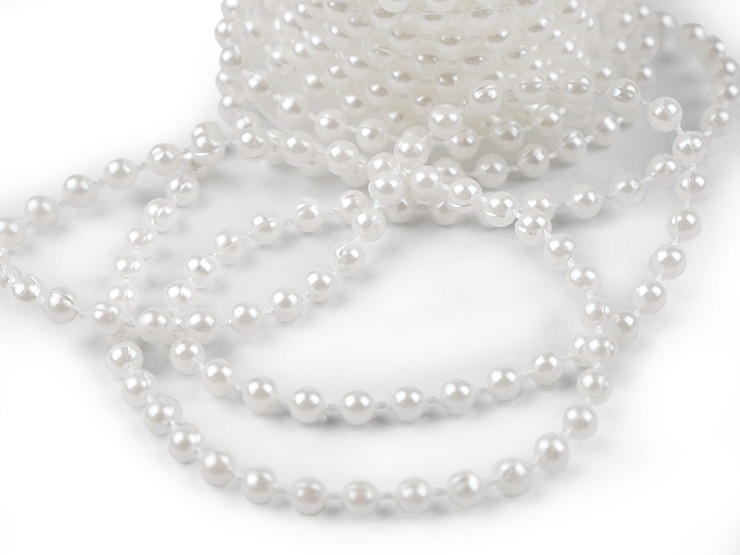 Ghirlanda di perline di plastica, dimensioni: Ø 4 mm