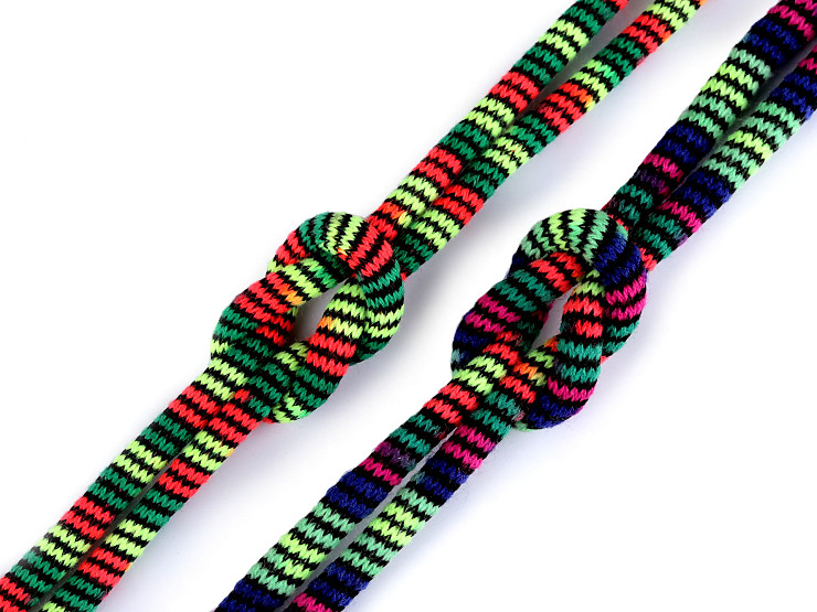 Cordon tressé en fibre de polyester garnie, Ø 8 mm, motif indien