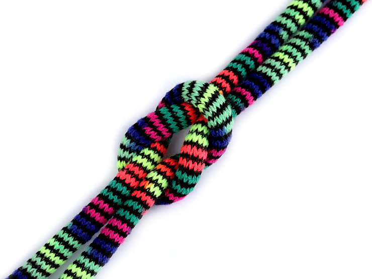 Polyester Tight Rope Braided Cord Ø8 mm, Indian motif