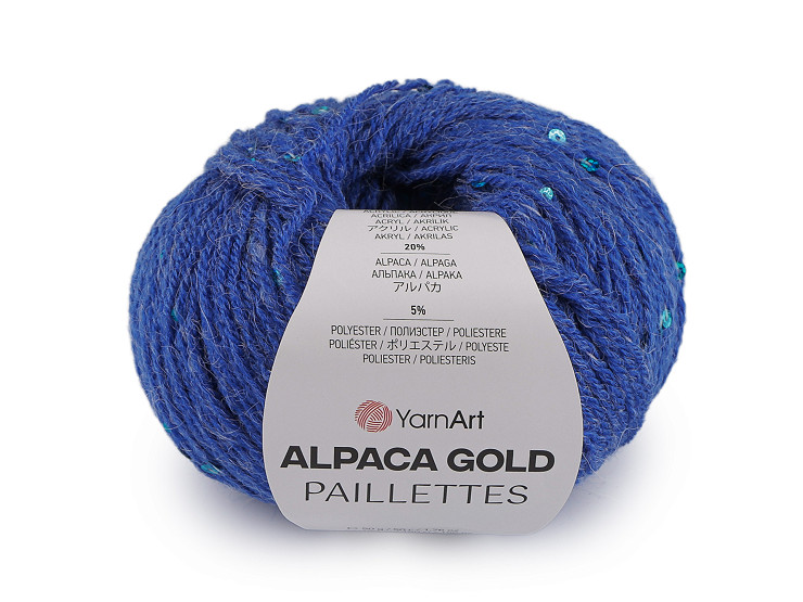 Knitting yarn Alpaca Gold with sequins 50 g
