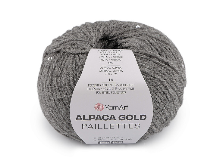 Knitting yarn Alpaca Gold with sequins 50 g