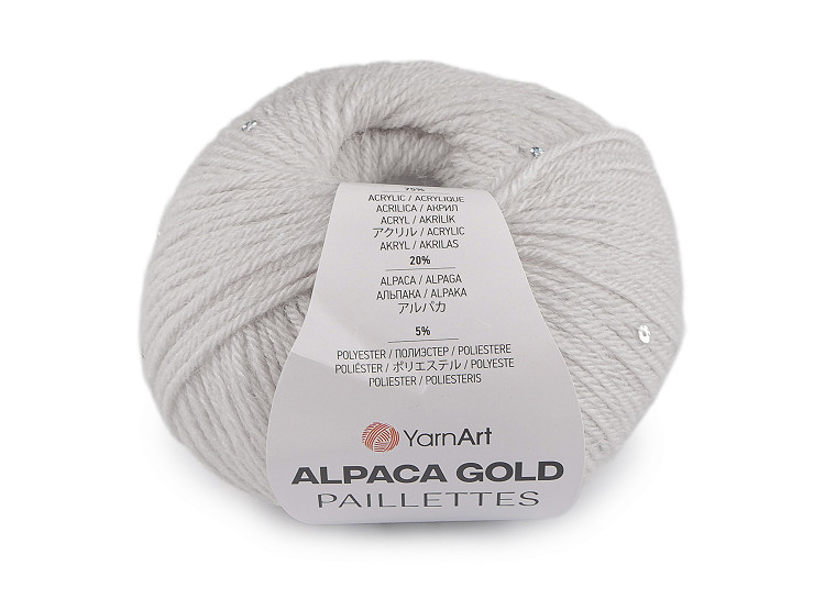 Knitting yarn Alpaca Gold with sequins 50 g