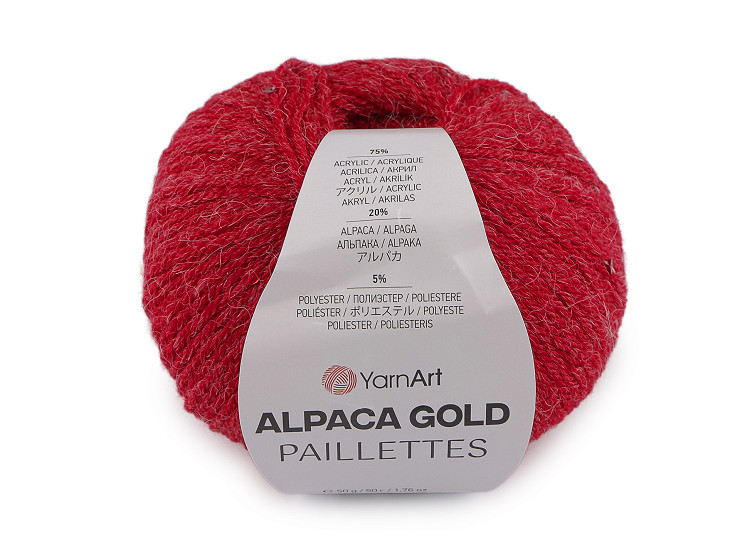 Knitting yarn Alpaca Gold with sequins 50 g