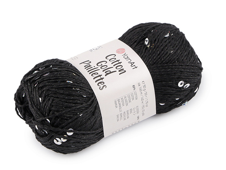 Fir de tricotat Cotton Gold Paillettes cu paiete 50 g