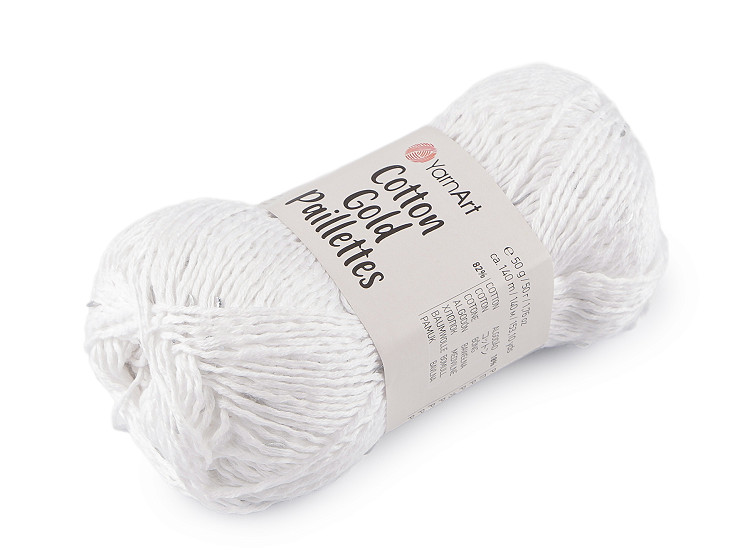 Fir de tricotat Cotton Gold Paillettes cu paiete 50 g