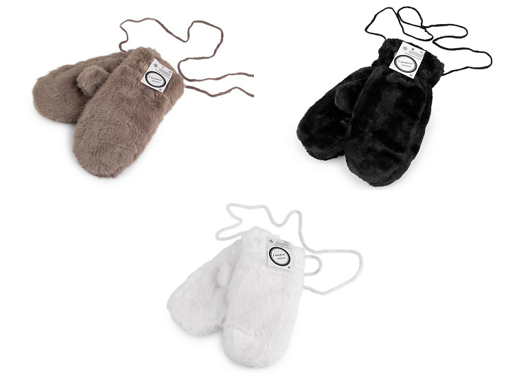 Rękawiczki damskie futerkowe jednopalczaste