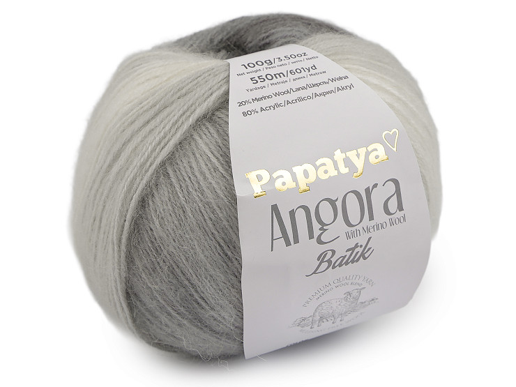 Pelote de laine Papatya Angora Batik, 100 g