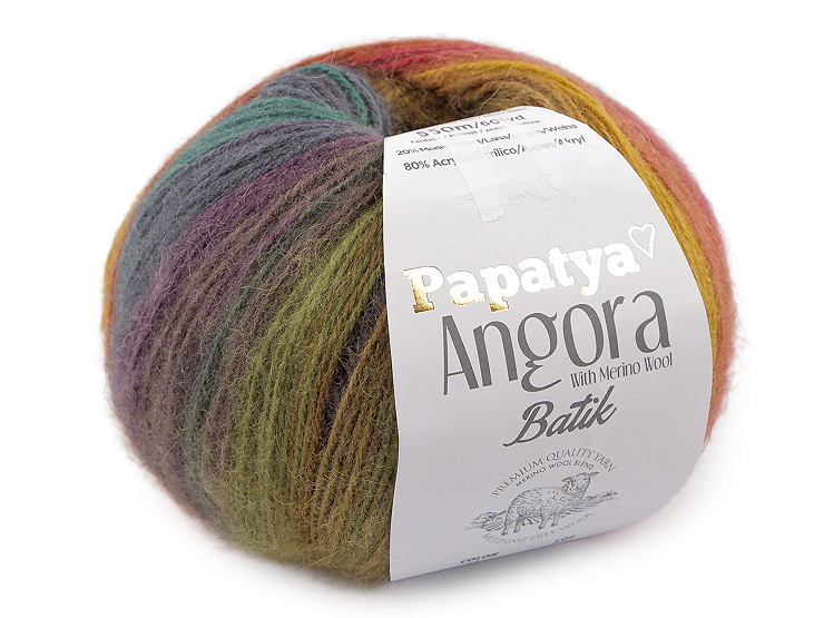 Knitting yarn Papatya Angora Batik 100 g