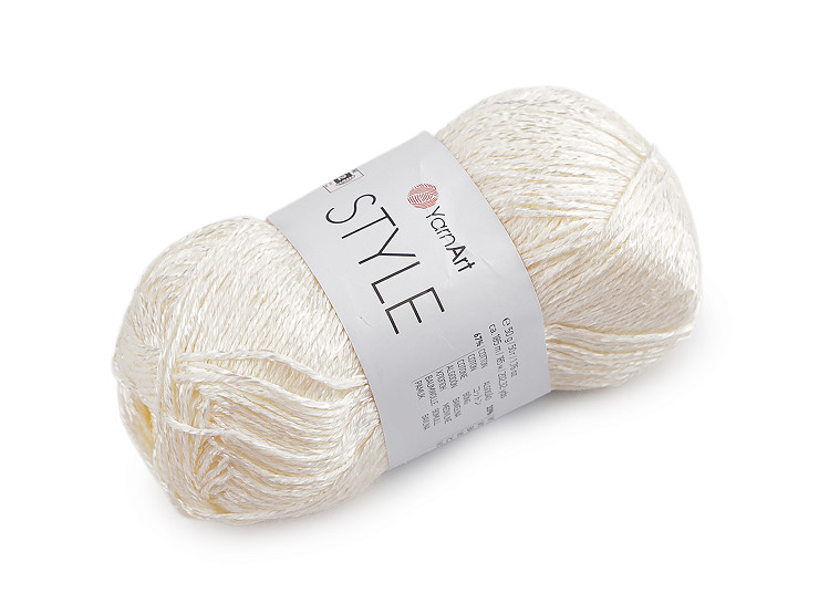 Bavlněná pletací příze Style s viskozovým vláknem 50 g