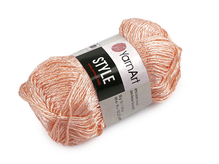Bavlněná pletací příze Style s viskozovým vláknem 50 g