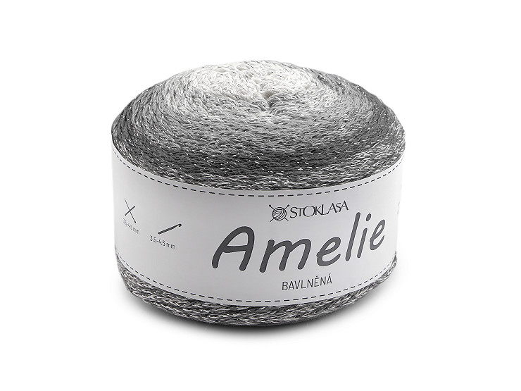 Bavlněná pletací příze Amelie s lurexem 200 g