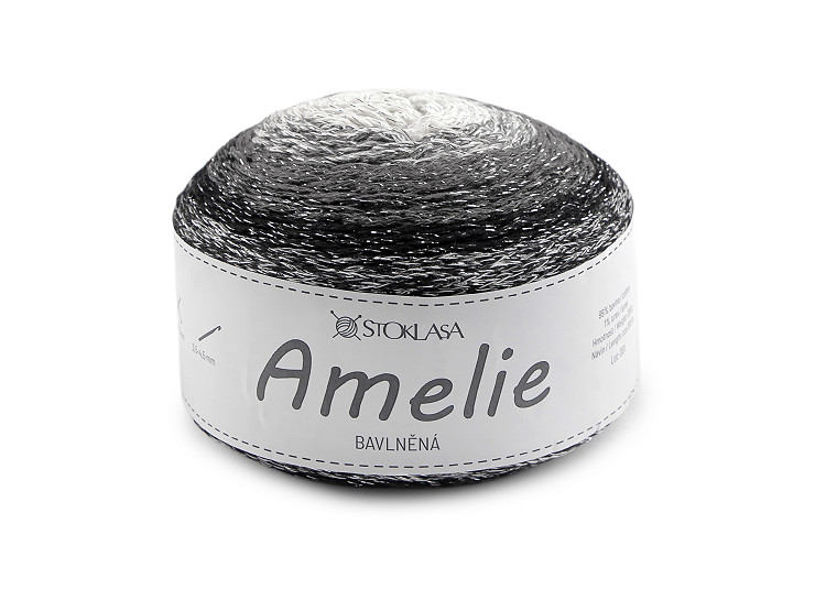 Bavlněná pletací příze Amelie s lurexem 200 g