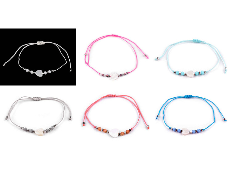 Shamballa bracelet pearl heart