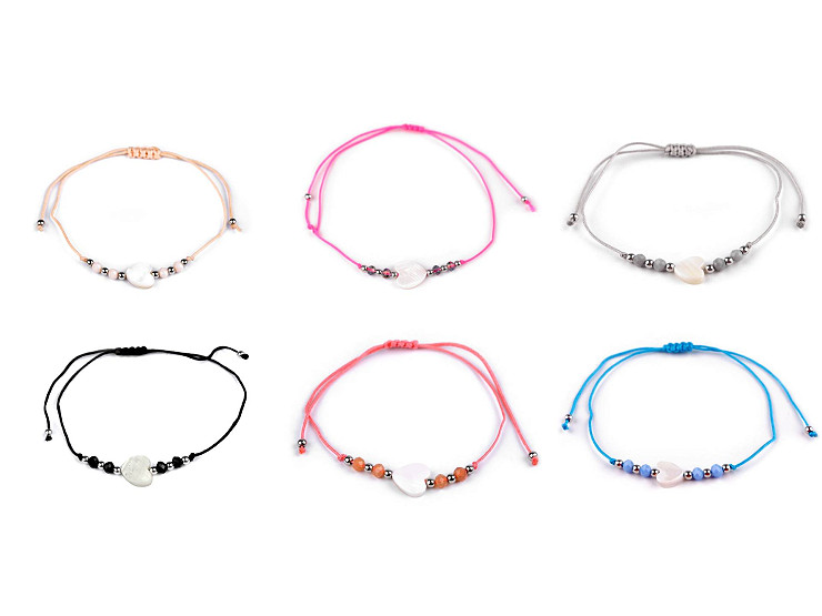 Bracciale Shamballa, con cuore di perle