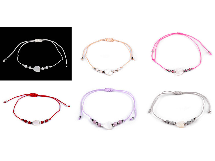 Shamballa bracelet pearl heart