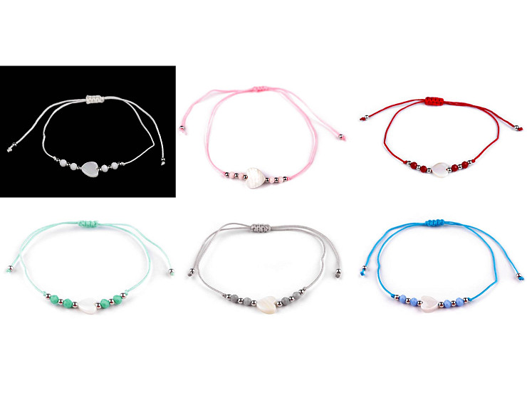 Bracciale Shamballa, con cuore di perle