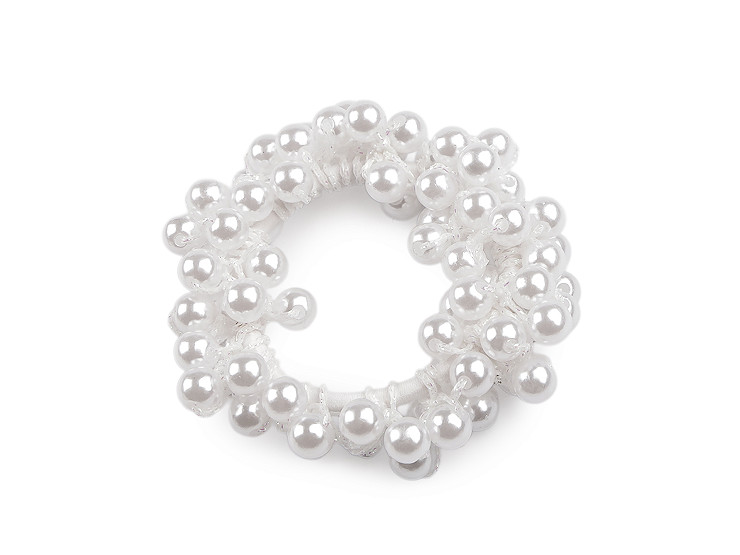 Rastezljiva gumica za kosu s umjetnim biserima