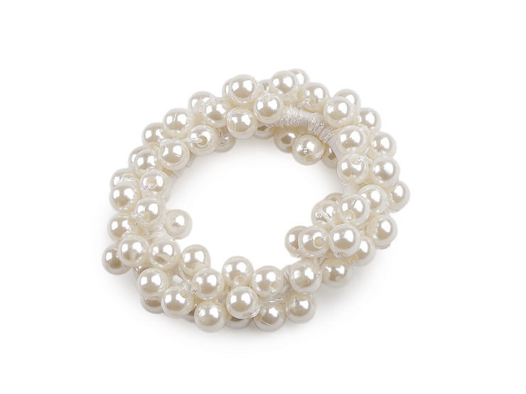 Rastezljiva gumica za kosu s umjetnim biserima