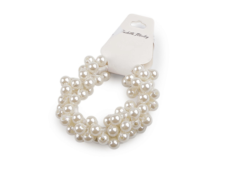 Stretchy Hair Tie with Faux Pearls